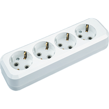 Колодка для сетевых удлинителей Navigator NCA-BL01-04-E-WH 4гн с/з АБС пластик белая