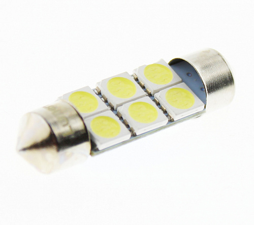 Светодиодная лампа C5W (T11x36) 24V 5050 6 SMD LED White Lumen