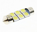 Светодиодная лампа C5W (T11x36) 24V 5050 6 SMD LED White Lumen