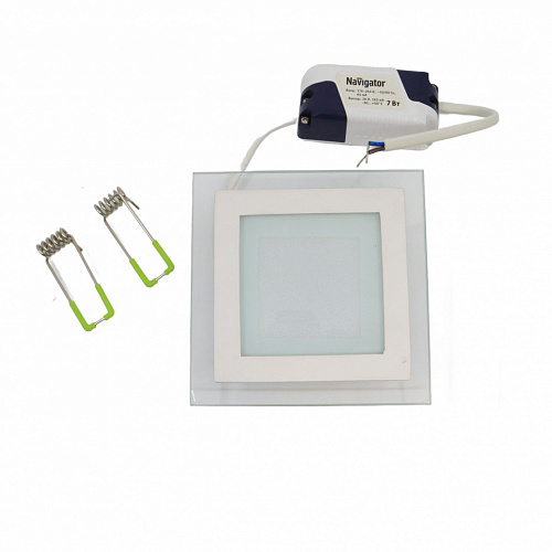 Светильник Navigator NDL-SP3-7W-840-WH-LED квадрат, стекло 1 Потертости на корпусе