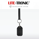 Чехол для брелока метки (черная кожа, белая окантовка) 