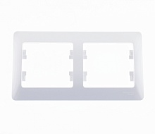 Рамка 2 поста Schneider Electric Glossa горизонтальная белый