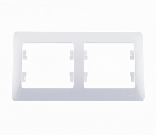 Рамка 2 поста Schneider Electric Glossa горизонтальная белый