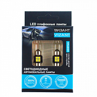 Светодиодная лампа C5W (T11x28) Vizant 12V B347 6 SMD White 2 шт.