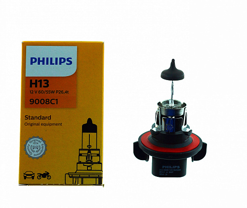 Галогенная лампа головного света H13 Philips Standart 3200K 12V 60/55W P26,4t 9008C1 1