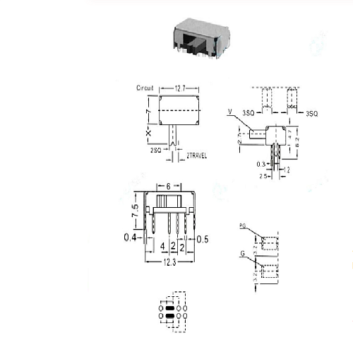 Переключатель движковый SK23D07