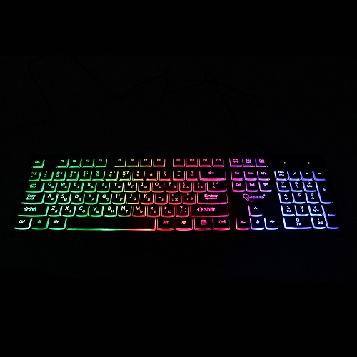 Проводная клавиатура с подсветкой  Gembird KB-250L, USB