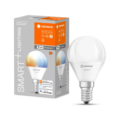 Лампа "шар" светодиодная Ledvance Smart+ WiFi P40 5W 470lm White (2700…6500К) 230V E14