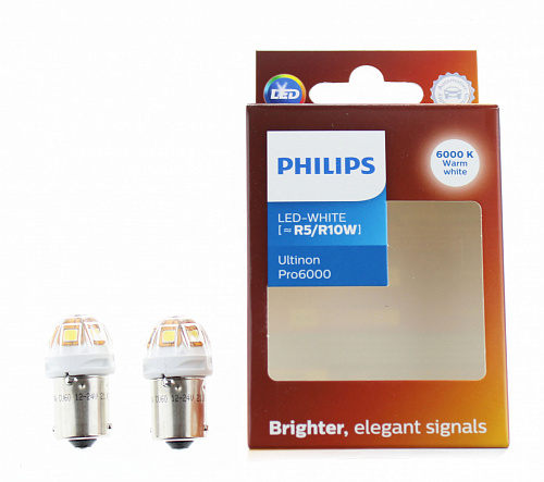 Светодиодная лампа R5W/R10W Philips Ultinon Pro6000 LED White 6000K 24V 24805 CU60X2   