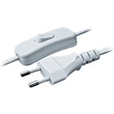 Шнур сетевой1.7м с выключателем белый 2х0.75 Navigator (NPS-FS-170-2x0.75-WH)