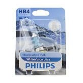 Галогенная лампа головного света HB4 Philips WhiteVision Ultra 4200K 12V 51W P22d 9006WVUB1 блистер