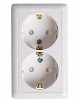 Розетка с шторками 2-ая о/у с з/к Schneider Electric ХИТ 250V 16A белый