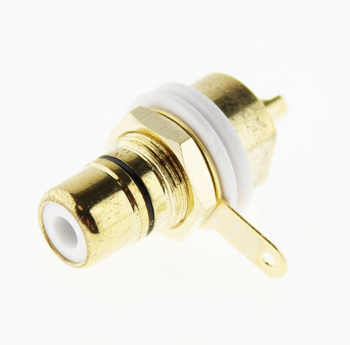 RCA гнездо на панель N1033 (GOLD) чёрный, Разъём