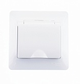 Розетка с крышкой 1-ая с/у с з/к Schneider Electric Glossa 250V 16A белый
