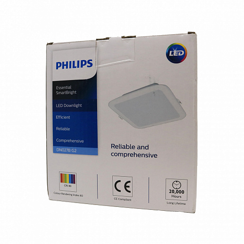 Светильник квадратный Philips DN027B G2 10W 220-240V L125 RU (10Вт, 900Лм, 6.5К) Повреждение упаковки