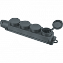 Колодка для сетевых удлинителей Navigator NCA-BLR2-04-16A-E-IP44-BL 4гн с/з каучук черная Осн ср