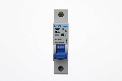 Выключатель автоматический NB1-63H 1P C25 10кА