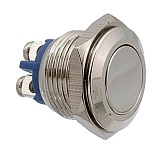 Переключатель кнопочный антивандальный PBS-28B-2 D-16 mm steel off-(on) металл