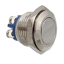 Переключатель кнопочный антивандальный PBS-28B-2 D-16 mm steel off-(on) металл