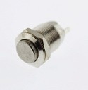 Переключатель кнопочный антивандальный D-12 mm steel OFF-(ON) (2pin) 