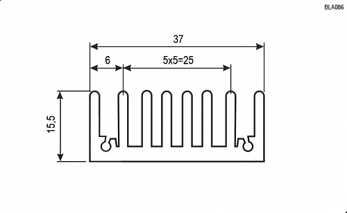 Охладитель BLA086-25  15.5х37х25мм
