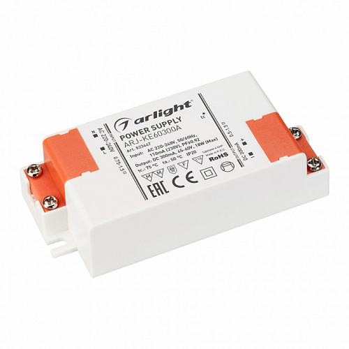 Блок питания Arlight ARJ-KE60300A (18W, 300mA, 45-60V, PFC, IP20)