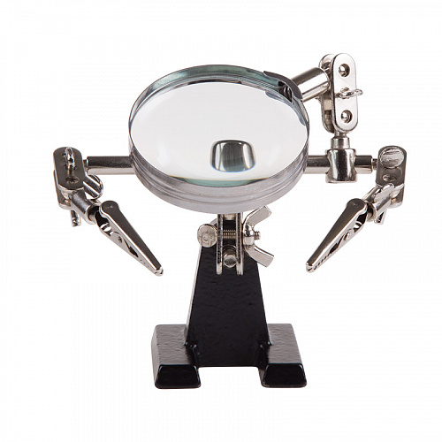 Держатель для плат с линзой Rexant 12-0251, 2 зажима, чугун, лупа (3х) 60мм Держатель для плат с линзой Rexant 12-0251, 2 зажима, чугун, лупа (3х) 60мм