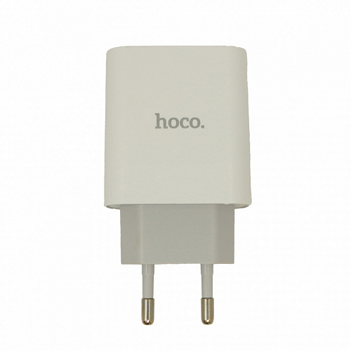 Сетевой адаптер HOCO C80A PD + QC 3.0/ 2 USB: Type-A + Type-C/ Выход: 5V_9V_12V, 20W/ White