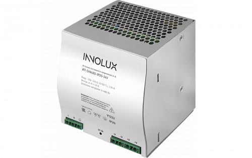 Блок питания на DIN-рейку INNOLUX ИП-DIN480-IP20-24V (24V, 20A, 480W, IP20)