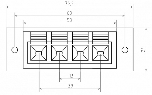 Зажим акустический 24x70мм  (4 конт.), Зажим акустический 24x70мм  (4 конт.)