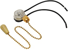 Выключатель для настенного светильника с проводом и деревянным наконечником, gold PROconnect