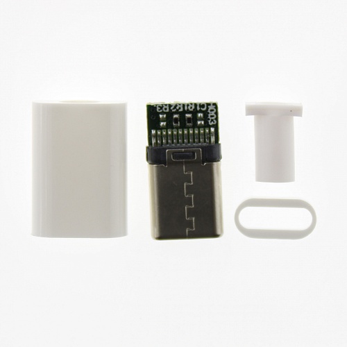 USB3.1 TYPE-C штекер на кабель ( белый), Разъём
