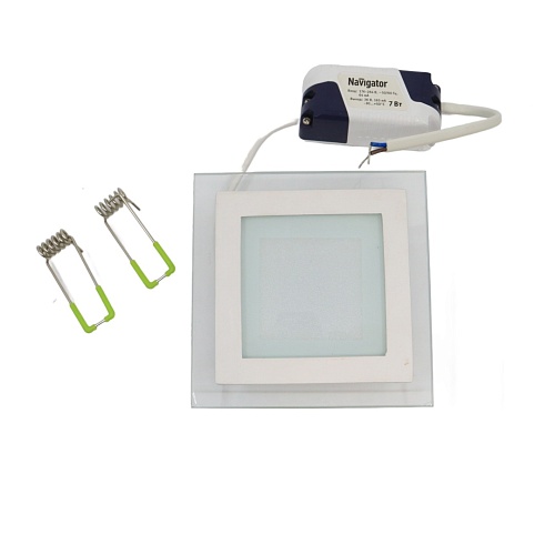 Светильник Navigator NDL-SP3-7W-840-WH-LED квадрат, стекло 1 Потертости на корпусе