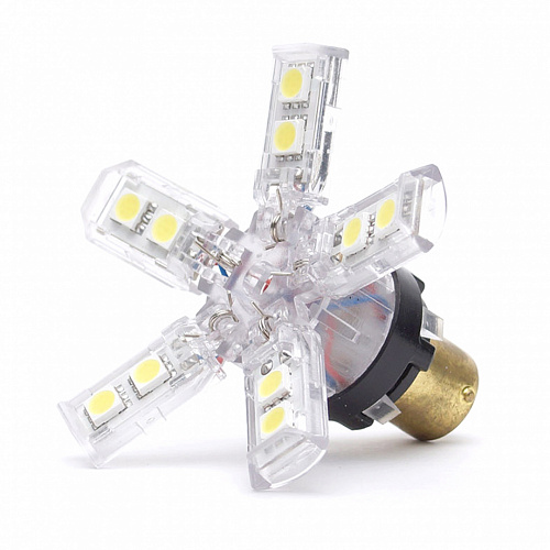 Светодиодная лампа P21W (BA15S) 12V 5050 10 SMD LED White 