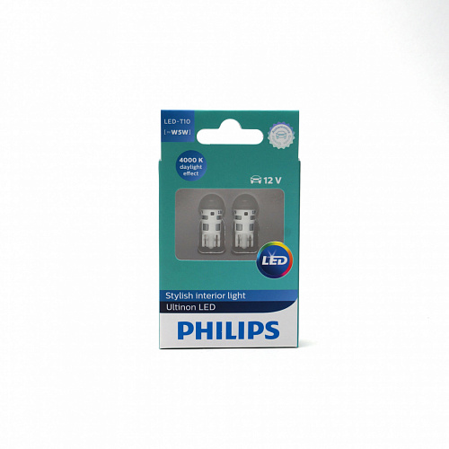 W5W Philips Ultinon LED White 4000К 12V T10 11961ULW4X2  