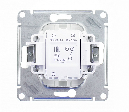 Переключатель "проходной" 1-кл. с/у Schneider Electric Glossa 250V 10А белый