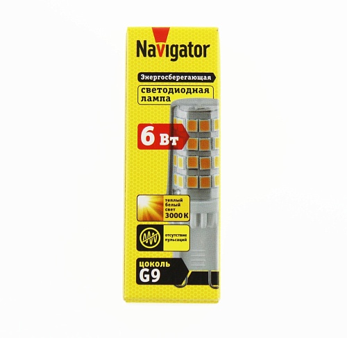 Лампа Navigator NLL-P-G9-6-230-3K-NF (без пульсаций)