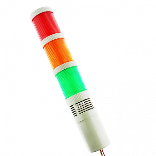 Колонна светосигнальная LTA-505-3-24-TJ-RYG D=50 мм, LED, 24VDC пост.свеч., зуммер, стойка+основание