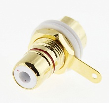 RCA гнездо на панель N1033 (GOLD) красный, Разъём