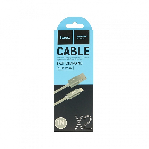 Шнур HOCO X2 USB Lightning/ 1m/ 2.4A/ Нейлон/ Tarnish