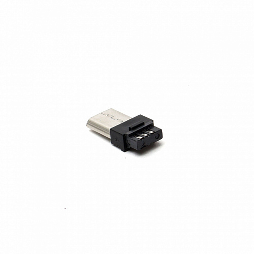 microUSB 5BM штекер на кабель, под пайку разборный прямой 5pin, Разъём