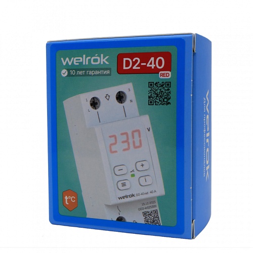Реле напряжения Welrok D2-40 red