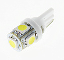 Светодиодная лампа T10 (W5W) 12V 5050 5 SMD LED White Lumen