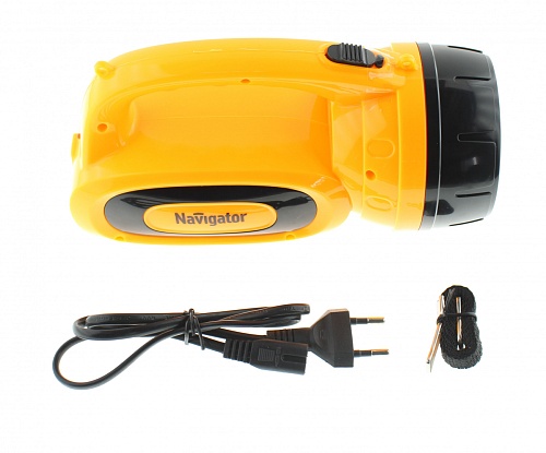 Фонарь-прожектор 3Вт (1Led) 2 режима работы, до 200м, до 12ч, Lead-acid 4в 1.3Ач Navigator (NPT-SP19-ACCU)