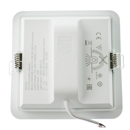 Светильник квадратный Philips 59465 MESON 125 13W WH SQ recessed (13Вт, 960Лм, 6.5К)