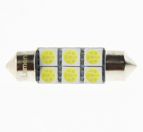 Светодиодная лампа C5W (T11x36) 24V 5050 6 SMD LED White Lumen