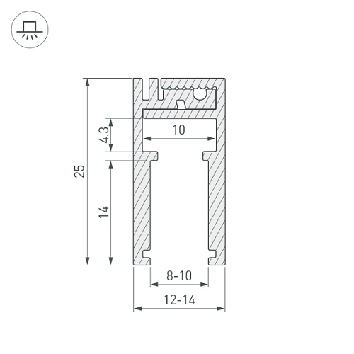 Профиль для стекла KLUS-GLASS-810-2000 ANOD