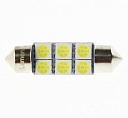 Светодиодная лампа C5W (T11x36) 24V 5050 6 SMD LED White Lumen