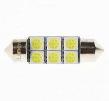 Светодиодная лампа C5W (T11x36) 24V 5050 6 SMD LED White Lumen