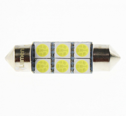 Светодиодная лампа C5W (T11x36) 24V 5050 6 SMD LED White Lumen